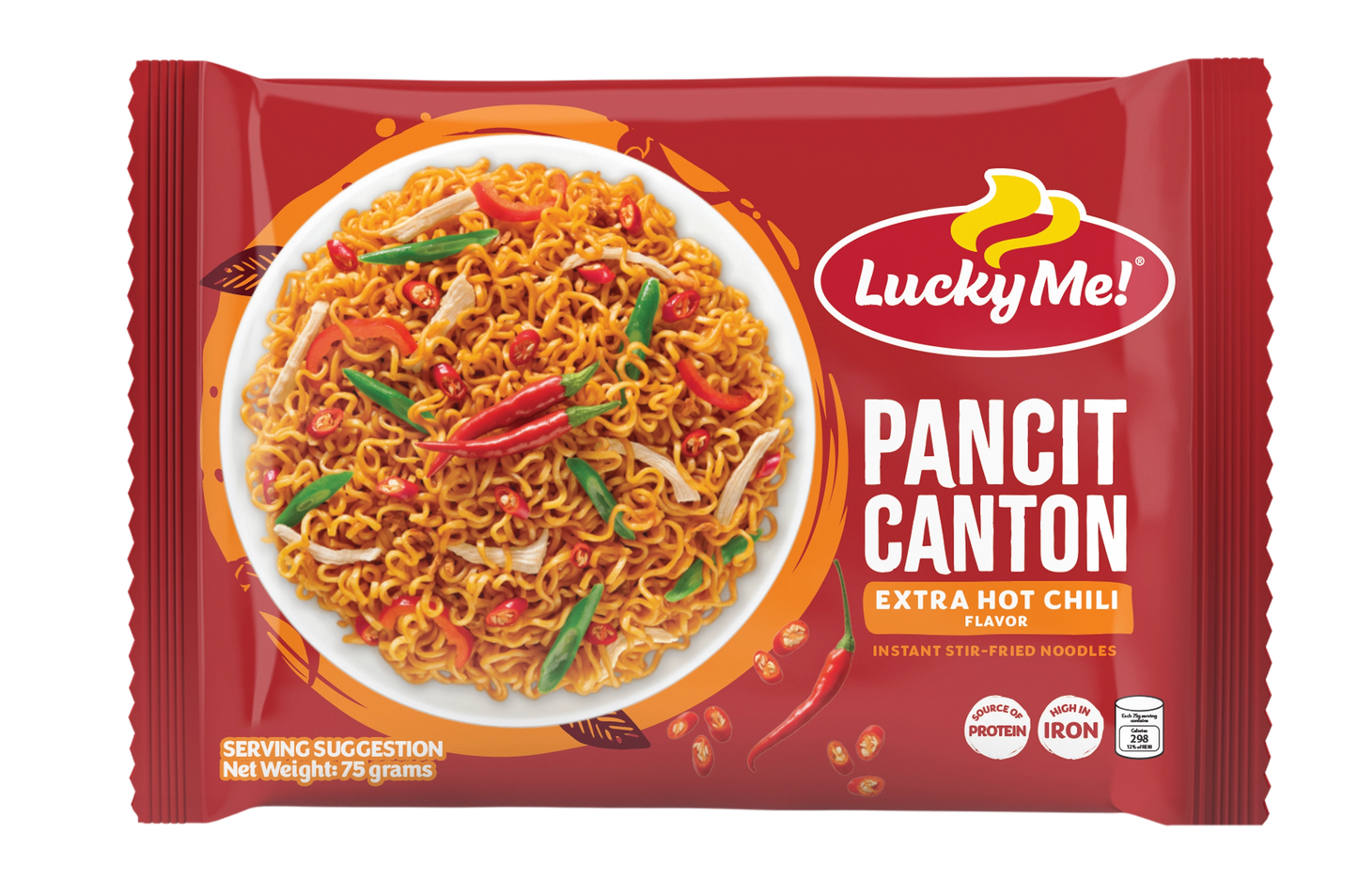 Lucky Me! Instant Pancit Canton Extra Hot Chili 75g