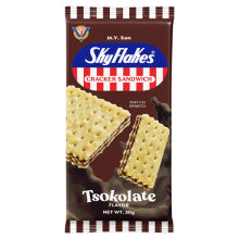SKY FLAKES CRACKER SANDWICH TSOKOLATE 10/30g (PACK)